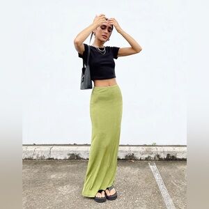 HARRIETTE MAXI SKIRT GREEN LOWER IMPACT
